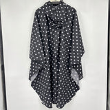 women SaphiRose Polka Dot Rain Poncho Black White Jacket OS