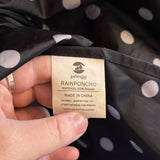 women SaphiRose Polka Dot Rain Poncho Black White Jacket OS
