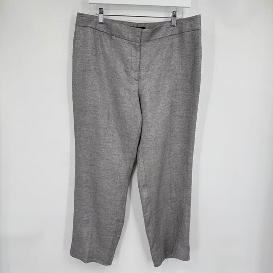 women Talbots NWT Metallic Linen Silver/Gray Pants 12