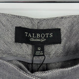 women Talbots NWT Metallic Linen Silver/Gray Pants 12