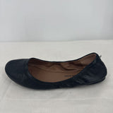 women Lucky Brand Emmie Leather Flat MSRP $89 Black Shoes 8W