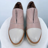 women All Black Soft Cutout Cowman Slip-On Platforms Blush and Cream Shoes 7