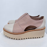 women All Black Soft Cutout Cowman Slip-On Platforms Blush and Cream Shoes 7