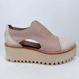women All Black Soft Cutout Cowman Slip-On Platforms Blush and Cream Shoes 7