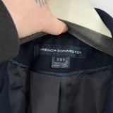 women French Connection Wool & Leather Navy & Black Coat 4