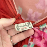 women Free People Undercover Floral Printed Bodysuit Scarlett Pink Green Knit Top S