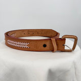 women Made in Mexico Tooled Leather Sienna Sand Belt L