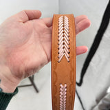 women Made in Mexico Tooled Leather Sienna Sand Belt L