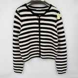 women Lush Striped Cardigan Black & White Sweater XL