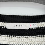 women Lush Striped Cardigan Black & White Sweater XL
