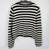 women Lush Striped Cardigan Black & White Sweater XL