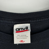 men Anvil Vintage Band Tee Black Red Knit Top XL