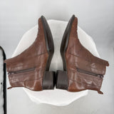 women Trotters Square Toe Leather Booties Brown Shoes 7.5