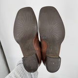 women Trotters Square Toe Leather Booties Brown Shoes 7.5