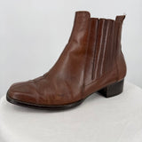 women Trotters Square Toe Leather Booties Brown Shoes 7.5