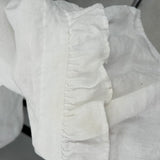 Mooshop White Linen Rustic Style King Size Sheet Set MSRP $475 Home Decor