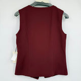 women Haven + Blair NWT Button Up Vest Burgundy Jacket S