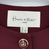 women Haven + Blair NWT Button Up Vest Burgundy Jacket S