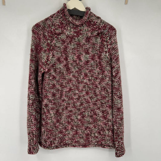 women Columbia Wool Blend Mock Neck Magenta Sweater M