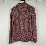 women Columbia Wool Blend Mock Neck Magenta Sweater M