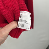 women Karen Scott Cotton Zip Cowl Neck Red Sweater L