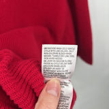 women Karen Scott Cotton Zip Cowl Neck Red Sweater L