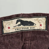 men Two Star Dog Hemp Jeans Chocolate Brown Vintage 34
