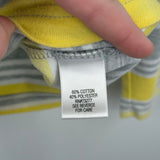 women Croft & Barrow Striped Classic Tee Yellow White Gray Knit Top L