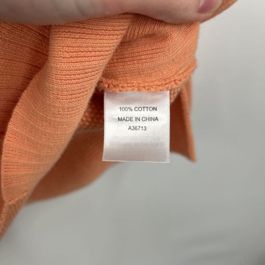 women Appleseed's Cotton Button Detail Salmon Sweater M