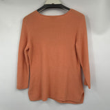 women Appleseed's Cotton Button Detail Salmon Sweater M