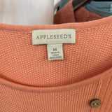 women Appleseed's Cotton Button Detail Salmon Sweater M