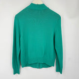 women Appleseed's Full Zip Mock Neck Turquoise Sweater MP