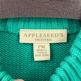 women Appleseed's Full Zip Mock Neck Turquoise Sweater MP