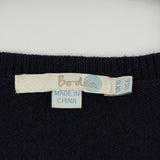 women Boden Wool Polka Dot Design Vest Navy Blue Gray Sweater 6