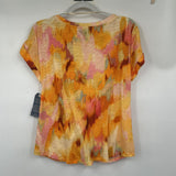 women Democracy NWT Knot Front Watercolor Print Tee Summer 2 Knit Top S