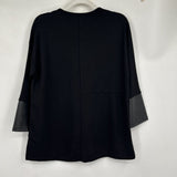 women Jones New York NWT Vegan Leather Block Black Knit Top S