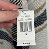 women Stoosh NWT Plaid Long Shirt Jacket Gray Pink White Brown Jacket S