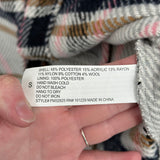 women Stoosh NWT Plaid Long Shirt Jacket Gray Pink White Brown Jacket S