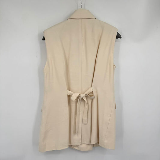 women Open Edit Tailored Vest Cream Woven Top S