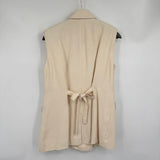 women Open Edit Tailored Vest Cream Woven Top S