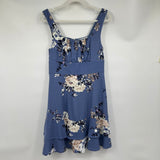 women Miami NWT Floral Print Blue Dress M