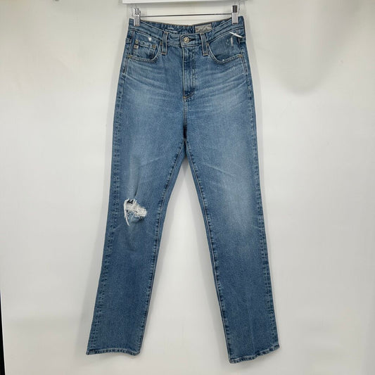 women Adriano Goldschmied Alexxis High Rise Vintage Straight Blue Jeans 26R