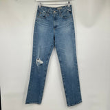 women Adriano Goldschmied Alexxis High Rise Vintage Straight Blue Jeans 26R