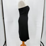 women J. Crew Textured Wool Strapless Pencil Black Dress 2