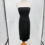 women J. Crew Textured Wool Strapless Pencil Black Dress 2
