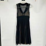 women Banana Republic SILK Sheer Pleated Sleeveless Black Dress 2