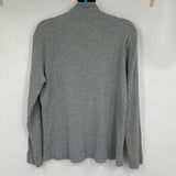women Michael Kors Waffle Knit 1/4 Button Gray Knit Top L
