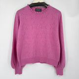 women Wyse MSRP $345 Cashmere Star Knit Orchid Pink Sweater 4