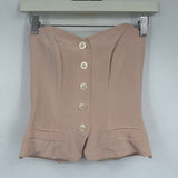 women Cerruti 1881 Silk Strapless Vest Blush Pink Woven Top XS