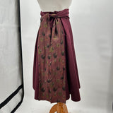 women Antoine & Lili Cotton Poplin & Silk Wrap Burgundy Skirt OS